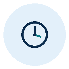 Clock icon representing fast turnaround