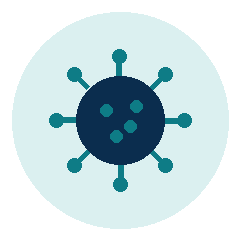 Virus icon representing microbiology testing