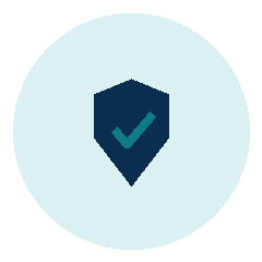 Shield icon representing confidential and secure results